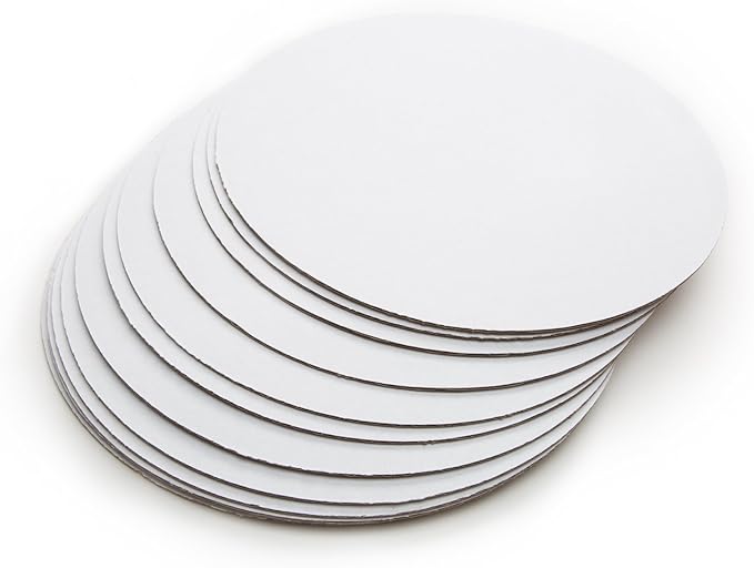 Fox Run Round Cake Base, Cardboard, 10-Inch, Pack of 12, White
