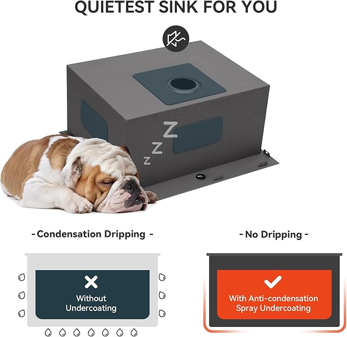 Lordear 12 Inch Deep Laundry Sink Drop In 25"x22"x12" Deep In Laundry Utility Sink Drop-in Topmount Single Bowl Sink 16 Gauge Stainless Steel Kitchen Laundry Room Sinks