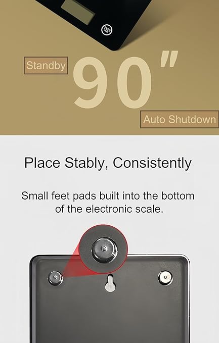 Digital Kitchen Scale, Food Scale with Tempered Glass, Grams and Ounces, 1g High Accuracy for Baking, Cooking, Food (Black Glass)