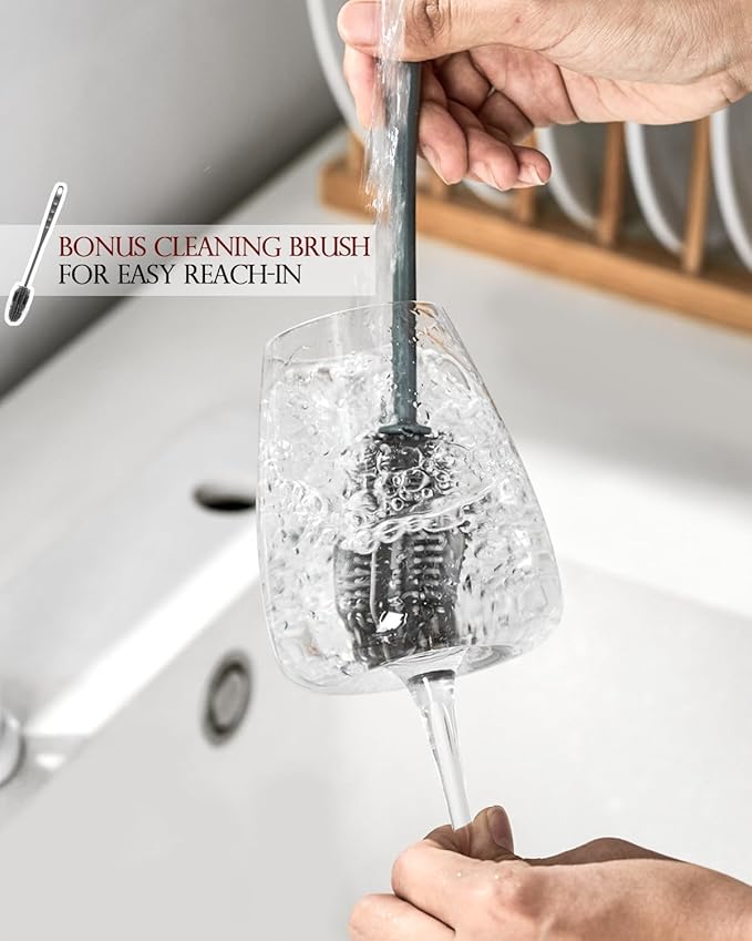 White Wine Glasses Set of 6, 15oz Crystal Wine Glasses for Red, White Wine, Long Stem Crystal Glasses with Unique Bottom Design, 440ml