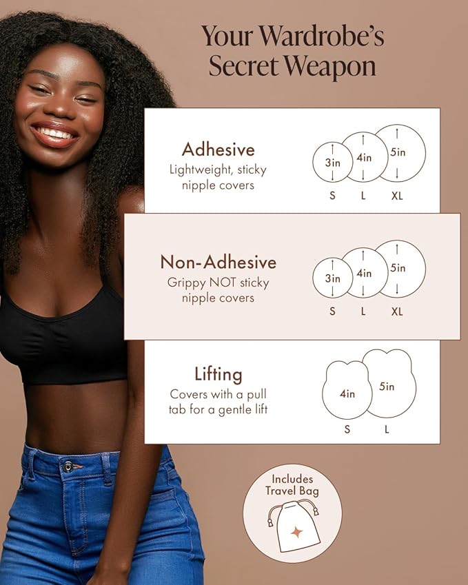 Grippy Not Sticky Nipple Covers - Cakes Reusable Non Adhesive Nipple Pasties for Women - Silicone Bra Inserts