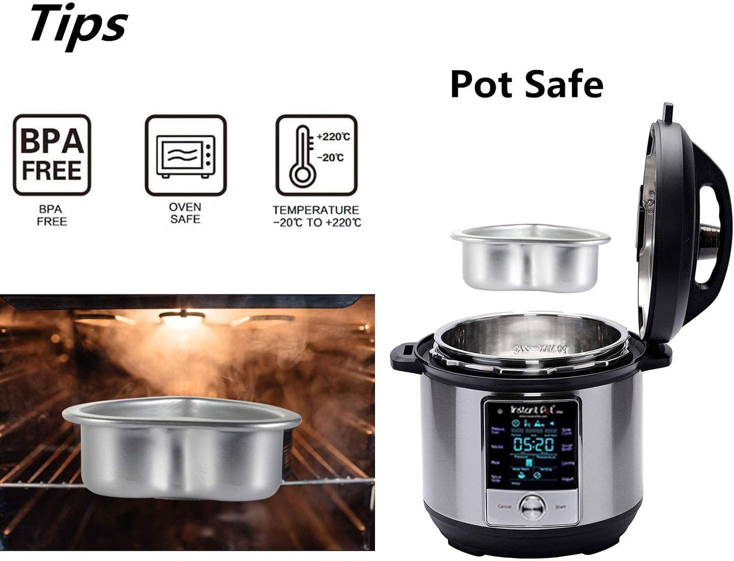 Heart Shaped Cake Pans 4 Inch and 6 Inch Set of 2 Aluminum Heart Cake Pans with Removable Bottoms for Baking Romantic Desserts