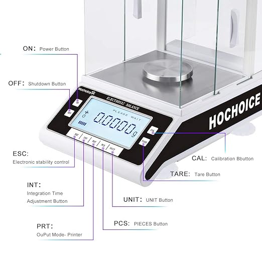 100g/0.1mgLab Scale 0.0001g| Analytical Electronic Balance Lab Precision Weighing Balance Scales Jewelry Scales Calibrated| High Accuracy Electromagnetic Force Sensor