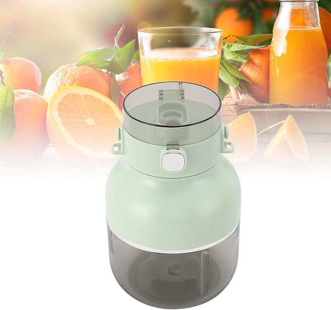 Portable Blender Cup Electric Juicer Cordless 500ML USB Rechargeable Mini Blender Cup with Straw (Green)