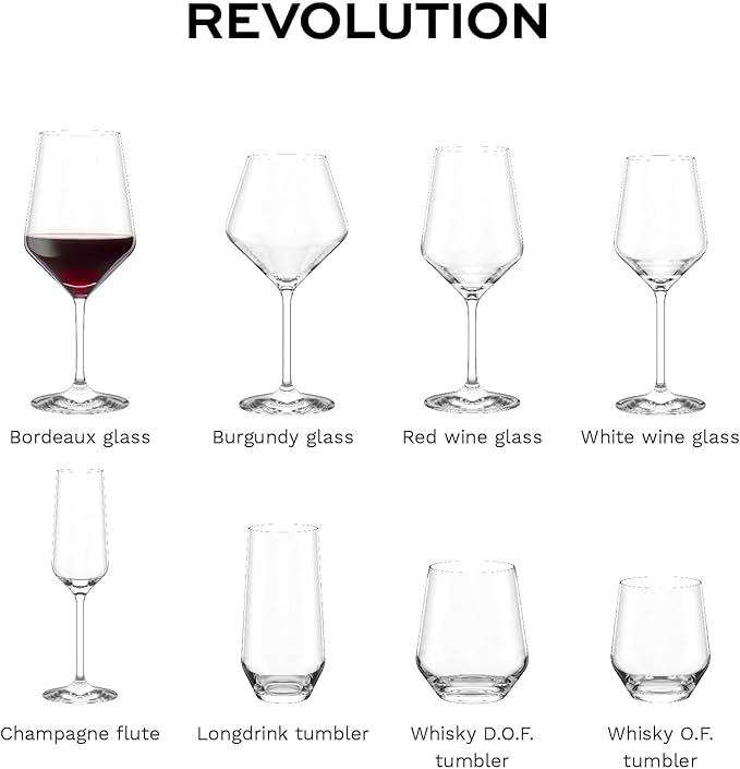 Stölzle Lausitz Bordeaux Glasses Revolution Set of 6, 22 oz – Wine Glasses for Bordeaux, Amarone & Syrah – Elegant Crystal Glass Red Wine Glasses – Dishwasher- and Shock-Resistant