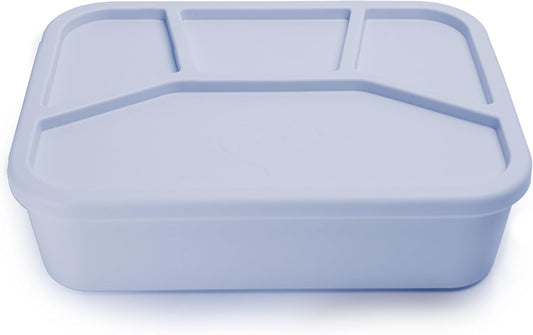 Ullabelle Leak Proof Bento Box Food-Grade Silicone Bento, BPA, Phthalate, Lead, & PVC Free - Lunch Box for Daycare, Kids, & Adults - Leak Resistant Sets With Lids Snack Box Container (Periwinkle 4)