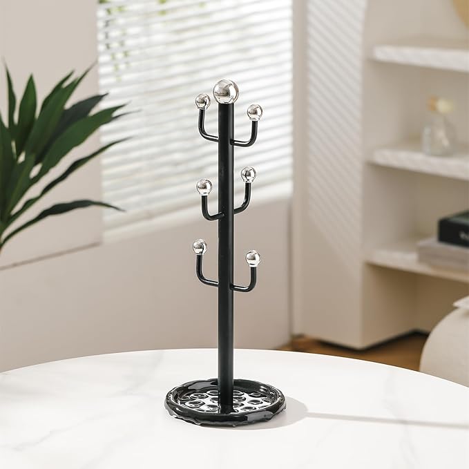 6 High-End Glass Coffee Mugs with Handles and Cup Holders, 12 Ounce Classic Vertical Striped Glass Mugs for Hot and Cold Drinks, American Style, Latte, Cappuccino