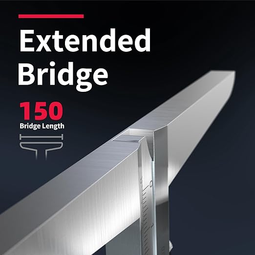 0-600mm Extra Long Depth Ruler (Bridge Length 150mm) Heavy Duty Measuring Tool Thickened Bridge Base Anti-Distortion DRINYOUNG(Depth Ruler 600 Long (Bridge Length 150)