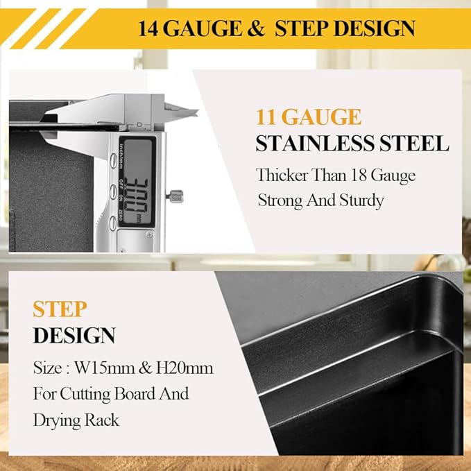 30x19 In Black Kitchen Sink Workstation - Undermount Stainless Steel Single Bowl Drop In Modern Workstation Sink Come With SS Grid,Drying Rack,Cutting Board,Utensil Rest And Drain Assembly