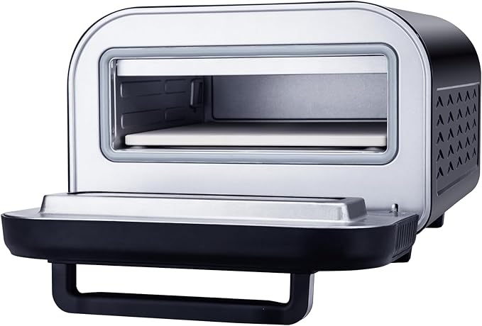 Electric Pizza Oven Indoor 1700W Countertop Pizza Maker Fast Heating up to 850°F Touchscreen 6 Preset Modes Adjustable Timer & Temp Knobs Used for Commercial & Home Kitchen in Black