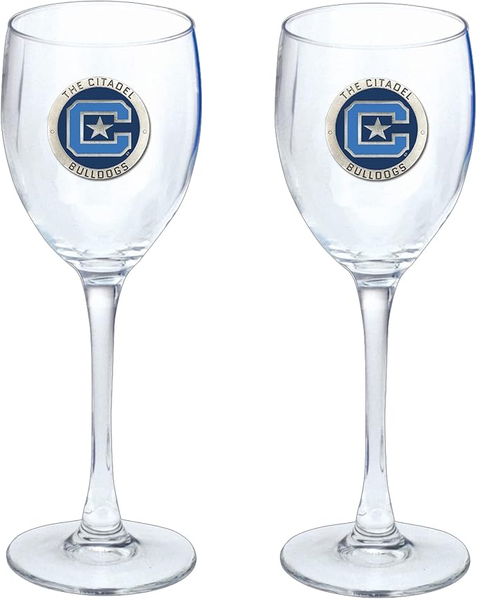 Heritage Pewter Citadel Glass Water Goblets – Set of 2 | 12 OZ Goblet Glasses | Expertly Crafted Pewter Glass