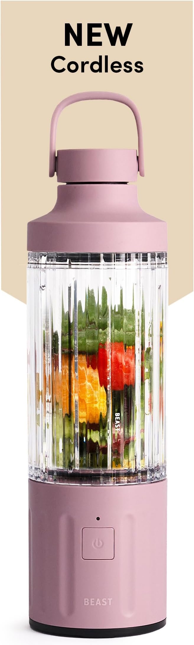 Beast GO Cordless, Premium Portable Blender for Shakes & Smoothies, 22oz Blending Vessel, Blends Ice & Frozen Fruit, Rechargeable USB-C Battery, Drinking Lid and Straw System (Lilac)