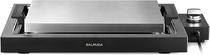 BALMUDA The Teppanyaki | 6.6mm Cladding Plate Hot Plate with Precise Temperature Control (320°F–430°F) | 360° Cooking Design | Perfect for Steak, Okonomiyaki, Crepes, and More