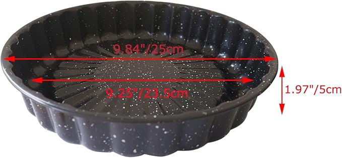 Charlotte Cake Pan 10 Inch, Flower Shaped Charlotte Mold Pan, Carboon Steel Round Cake Molds for Baking, Nonstick Special Bakeware - Black