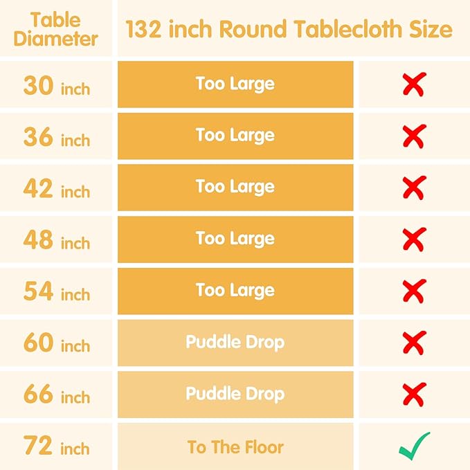 BRILLMAX 6 Pack Light Blue Round Tablecloths 132 Inch - Circle Bulk Linen Polyester Fabric Washable Table Cloth Cover for Wedding Reception Banquet Birthday Party Buffet Restaurant