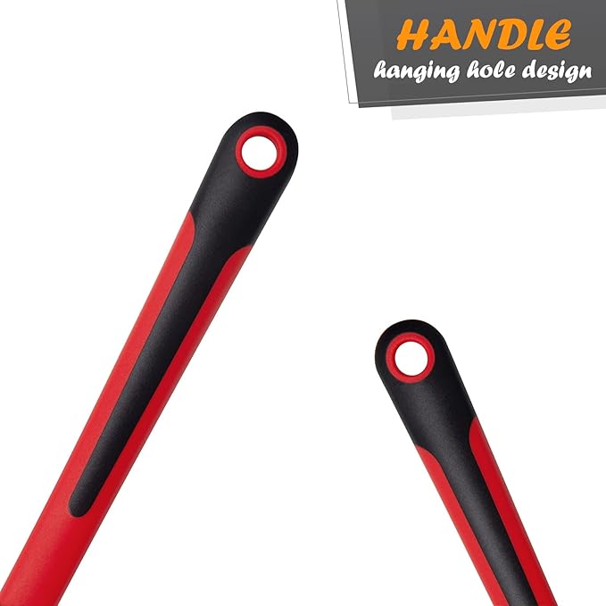 TEEVEA Silicone Spatula for Cooking Baking Mixing, Heat Resistant Non-Stick Dishwasher Safe BPA-Free Kitchen Utensils, Set of 4, Red and Black