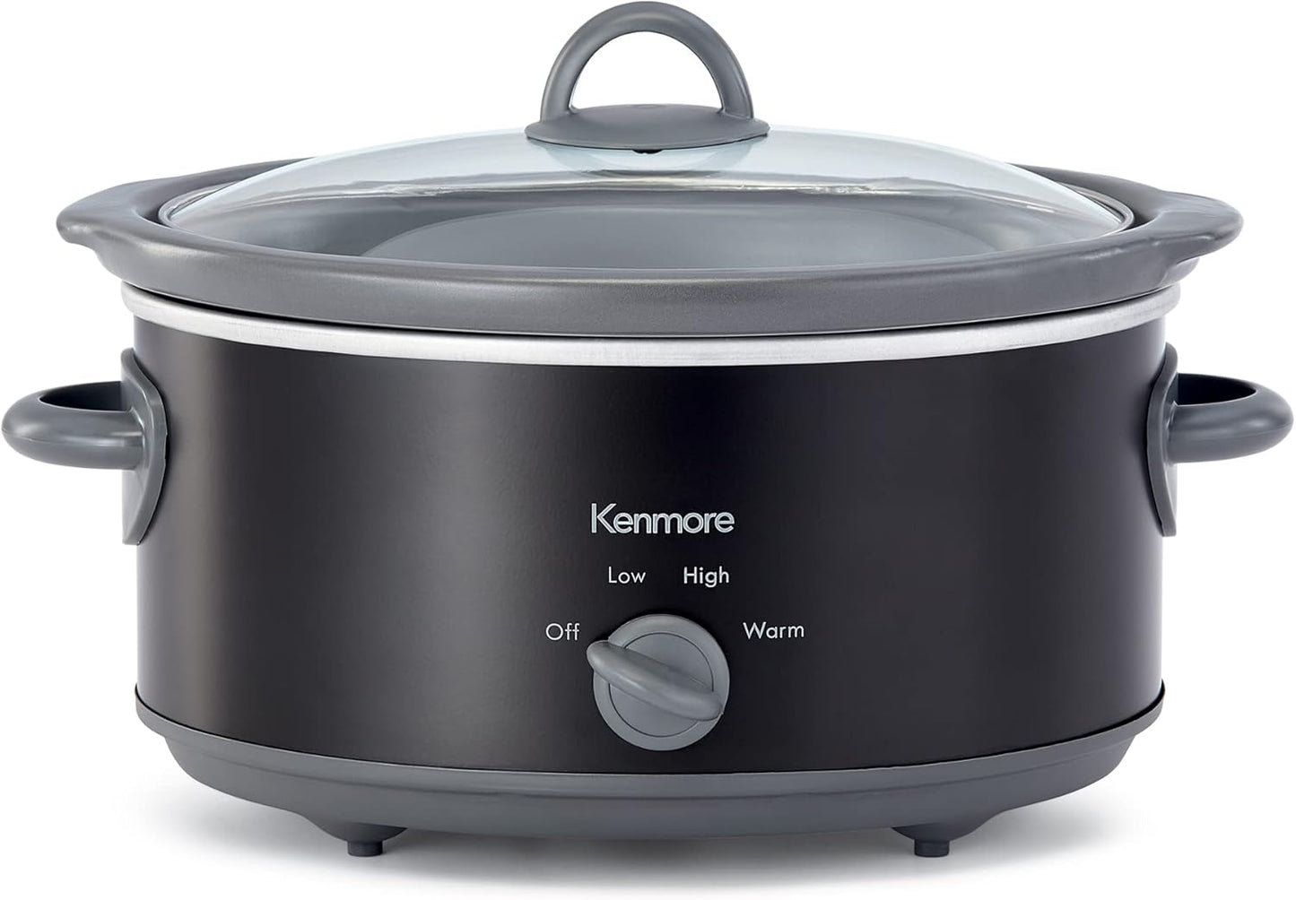 Kenmore 5 Quart Slow Cooker - Mini Crock Pot With Glass Lid, Stainless Steel Electric Cookers, Warm Rice & Sous Vide Stew, Soup, Lunch, Dishwaher Safe Non-Stick Ceramic Insert, 5 lb Chicken 3 lb Roast