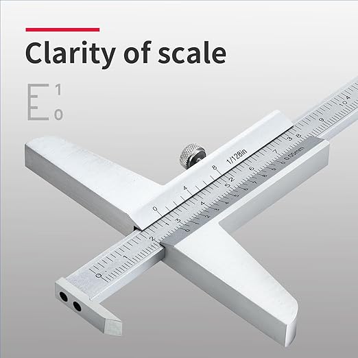 0-200mm Depth Gauge Vernier Caliper，Precision Measurement Tool，High-Strength CarbonSteel，DRINYOUNG（0-200/128in Depth Caliper with Hook）