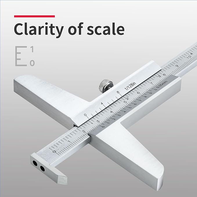 0-150mm Depth Gauge Vernier Caliper，Precision Measurement Tool，High-Strength CarbonSteel，DRINYOUNG（0-150/128in Depth Caliper with Hook）