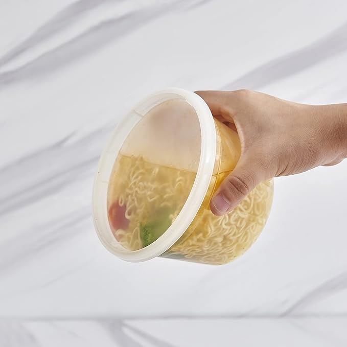 16 oz. Plastic Deli Containers With Lids, 48 Sets - Leakproof, Stackable, BPA Free, Microwavable, Freezer Safe (Formerly FULING)