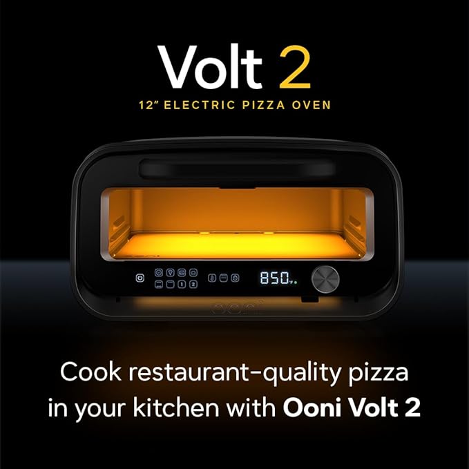 Ooni Volt 2 Electric Indoor Pizza Oven - Versatile Countertop Electric Toaster Oven, Cook 12 Inch Pizzas and More