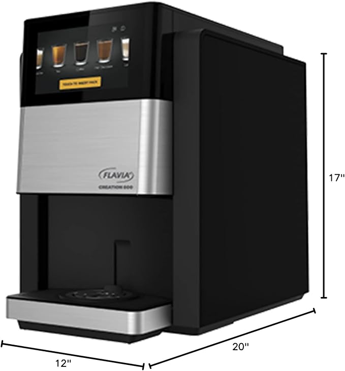 Flavia Creation 600 Brewer, Makes Coffee, Lattes, Tea, and other Hot or Cold Beverages with Single-Serve Freshpacks, Multiple Brew Sizes
