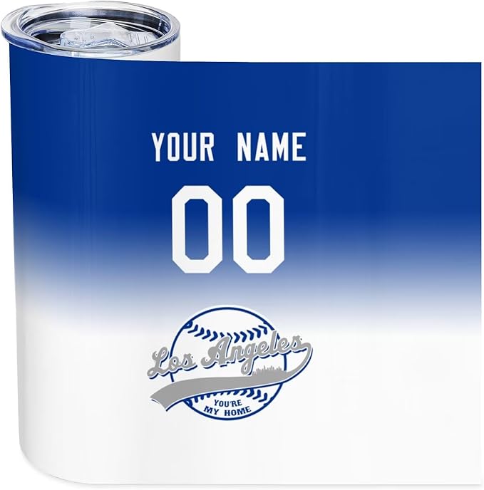Custom Tumbler Stainless Steel Cup Personalized Baseball Vacuum Insulation Travel Mug Add Your Name Number Fans Gift for Baseball Fans