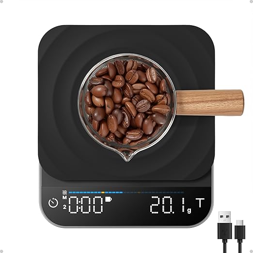 RENPHO Coffee Scale, Espresso Scale with Timer, 0.1g High Precision Rechargeable Pour Over Coffee Scale, 3kg