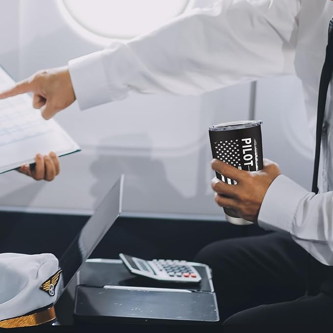 Pilot Gifts for Men - Aviation Gifts for Pilots - Birthday/Christmas Gift for Airplane Lovers - Funny Aviator Gift Ideas, 20 oz Insulation Stainless Steel Tumbler