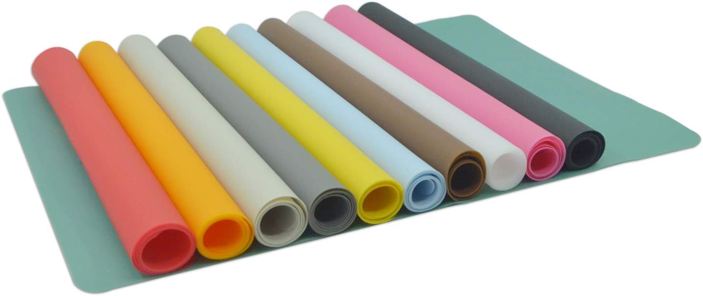 Silicone Placemats, Food-Grade Non-Slip Waterproof, Dining, Stain Resistant, Countertop Protector, Kitchen Counter Mat, Heat Resistant, Baking mat Dishwasher Safe (15.7x11.8Inch-4pack, Coffee)