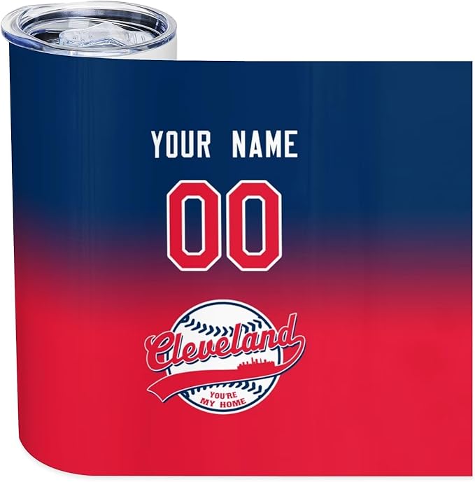Custom Tumbler Stainless Steel Cup Personalized Baseball Vacuum Insulation Travel Mug Add Your Name Number Fans Gift for Baseball Fans
