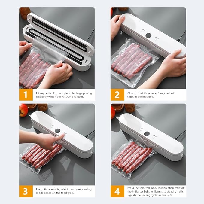 FIRE HIVE Vacuum Sealer Machine for Food, Dry & Moist Mode, 60KPa Strong Suction, 22s Fast Sealing, Compact Automatic Sealing Machine, 11" Wide Seal Strip, Includes 10 Sealer Bags