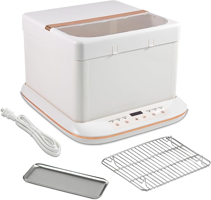 Folding Bread Proofing Box &Slow Cooker 0-120℃ Temp Control &10H Timer Designed for Home Baking Suitable for Bread Fermentation,Bread Baking,Pizza,Yogurt,Chocolate Tempering,Stews,Tea