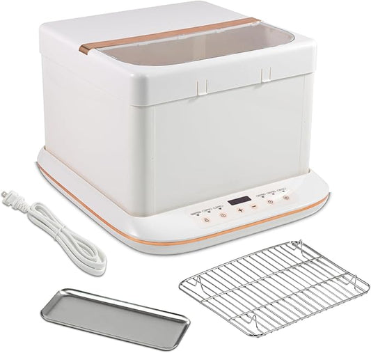 Folding Bread Proofing Box &Slow Cooker 0-120℃ Temp Control &10H Timer Designed for Home Baking Suitable for Bread Fermentation,Bread Baking,Pizza,Yogurt,Chocolate Tempering,Stews,Tea