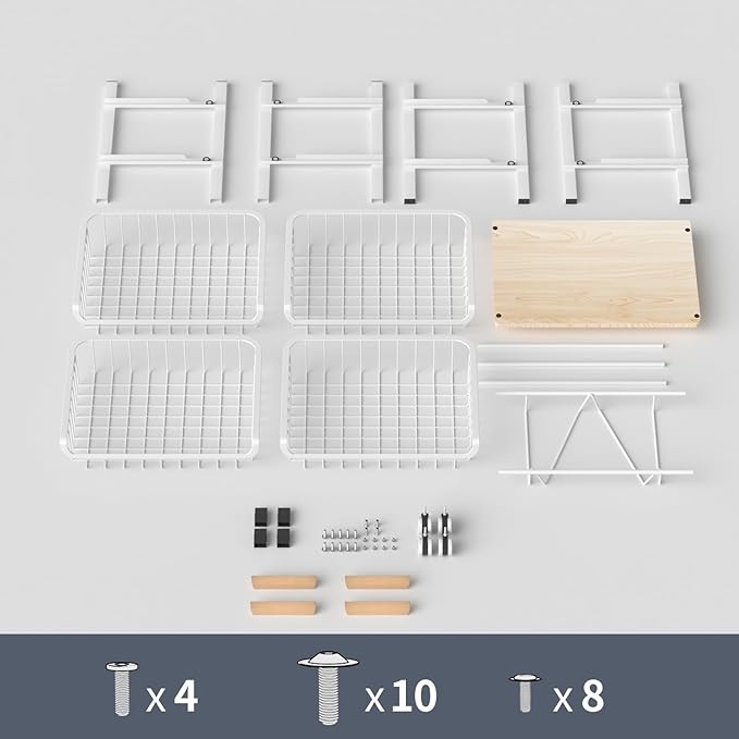 5-Layer Fruit Basket Kitchen Food Storage Organizer and Storage Rack, Stackable Storage cart with Desktop, Pull-Out Hollow Metal Storage Basket, Wheeled Sorting Rack Spice Rack