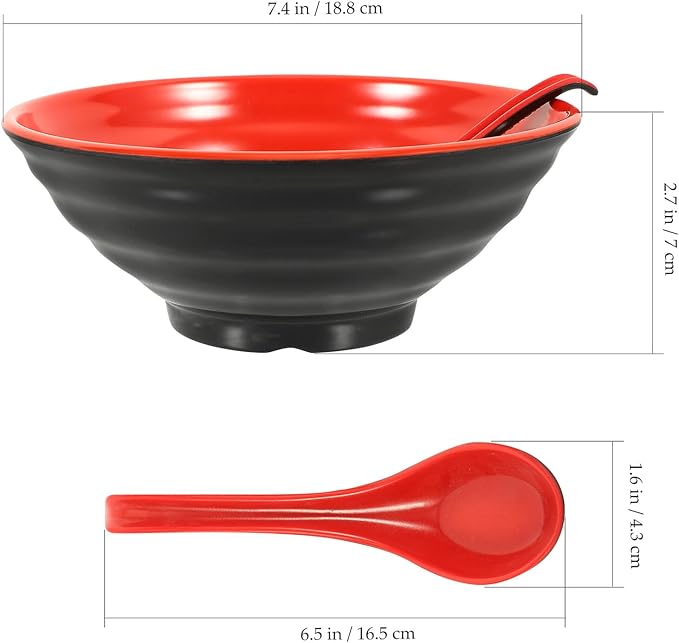 Vintage Ramen Bowl Set Multi-use Noodle and Rice Bowls with Premium Sturdy Material for Instant Noodles Desserts and Asian Dishes Kitchen Tableware with Fine Craftsmanship