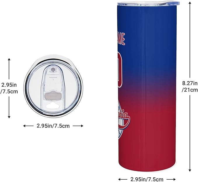 Custom Tumbler Stainless Steel Cup Personalized Baseball Vacuum Insulation Travel Mug Add Your Name Number Fans Gift for Baseball Fans