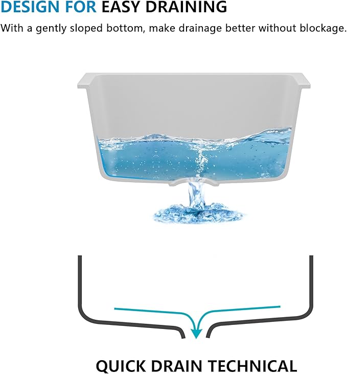 24 Undermount Laundry Sink - Fulorni 24"x18" Laundry Room Utility Sink White Granite Composite Quartz Classic 12 Inch Deep Single Bowl Under Counter Basin
