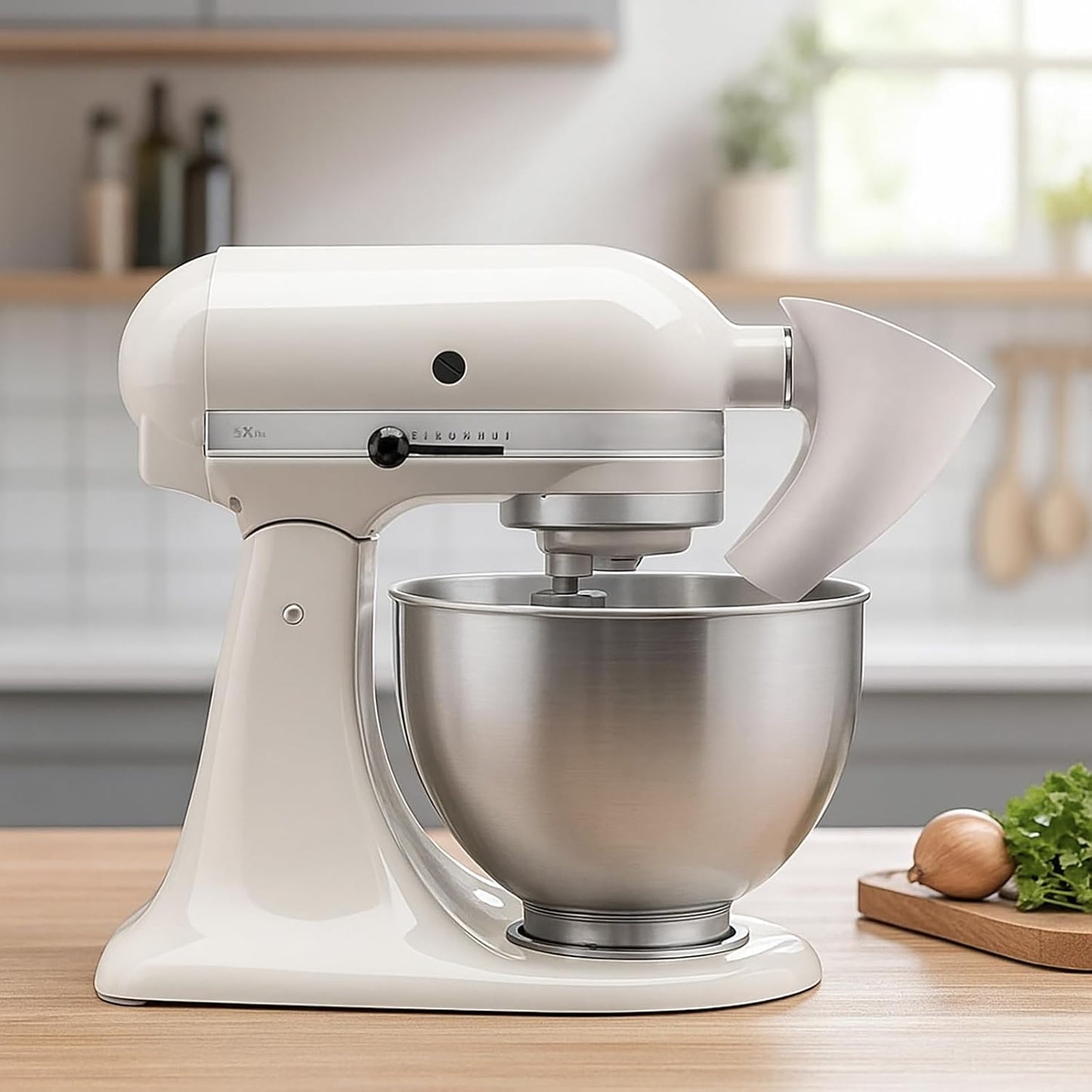 Flour Funnel for Kitchen Aid Stand Mixer, Plastic Funnel with Easy-Pour Attachment Fits KSM150 5-Quart Tilt-Head Mixers, Mess-Free Baking Accessory for Flour, Sugar, and Egg Liquid (BLACK1PCS)