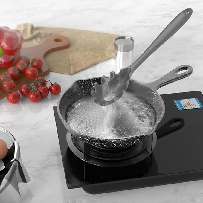 Silicone Cooking Utensils Set - 446°F Heat Resistant Kitchen Utensils,Spatula Sets,Turner Tongs,Spoon,Kitchen Utensil Gadgets Tools Set for Nonstick Cookware,Dishwasher Safe BPA Free (Gray)