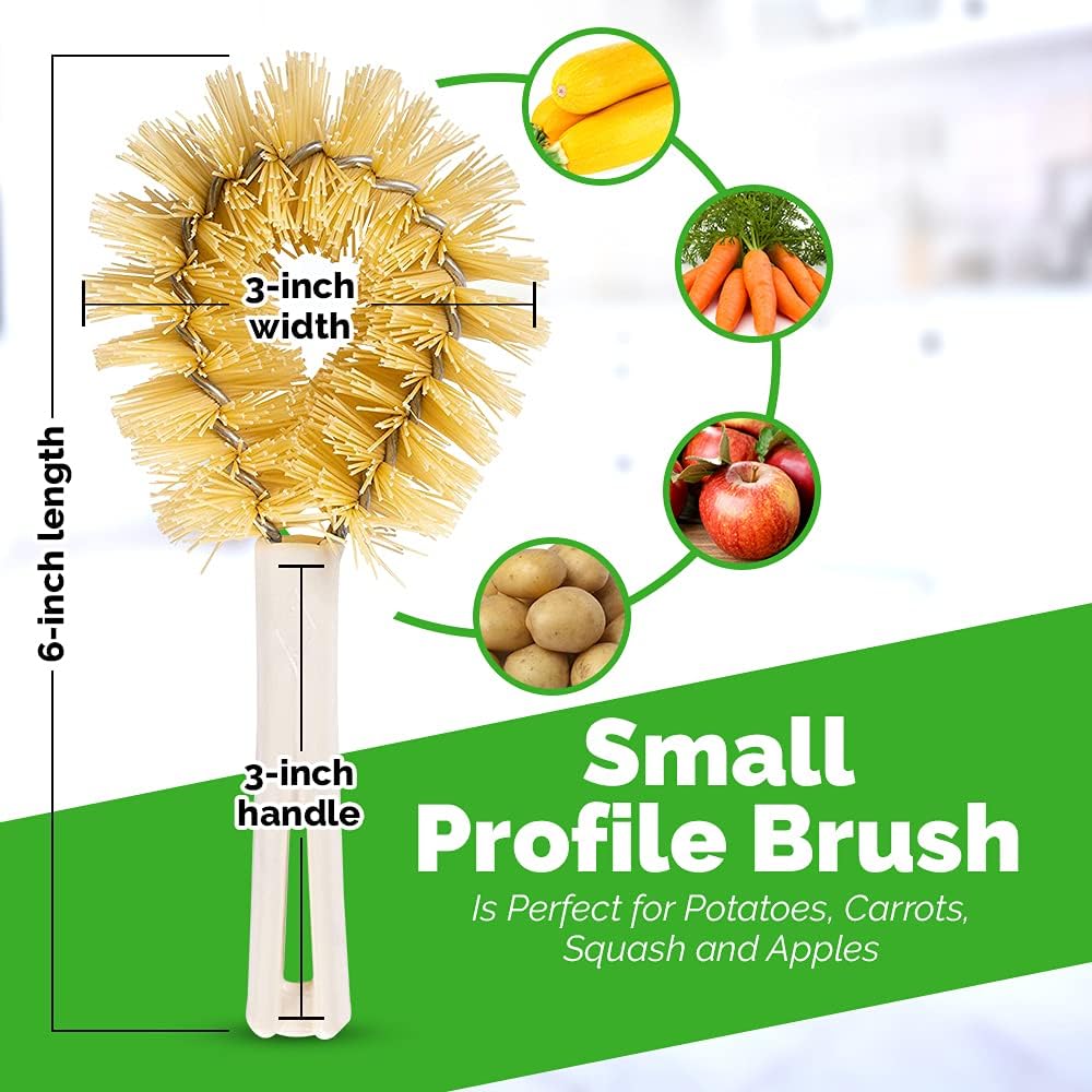 Stanley Home Products Original Vegetable Brush - Sturdy Compact Kitchen Brush for Small to Medium Veggies and Fruits - Removes Dirt Cleans Effectively Perfect for Home Use (1 Pack)