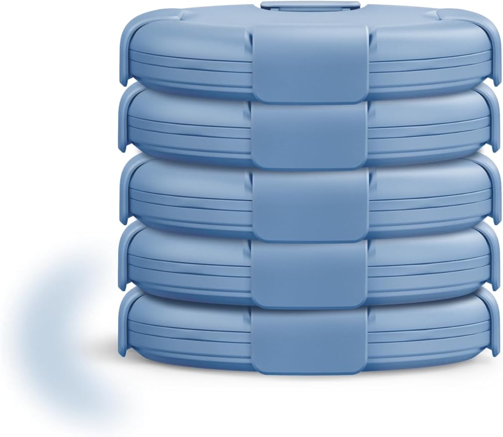 STOJO Collapsible Bowl 5 Set - Steel, 36oz - Reusable Silicone Bowl for Hot and Cold Food - Perfect for Travel, Meal Prep, To-Go Lunch, Camping & Hiking - Microwave & Dishwasher Safe