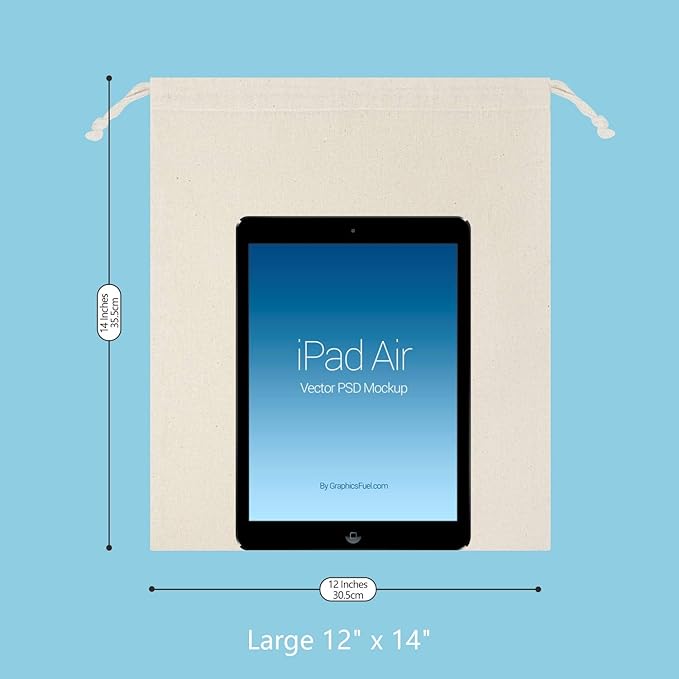 TOPDesign 8-Pack 12” x 14” Reusable Produce Bags, Muslin Bags with Drawstrings for Shopping & Storage, 100% Natural Cotton, Washable, Biodegradable, Food Safe