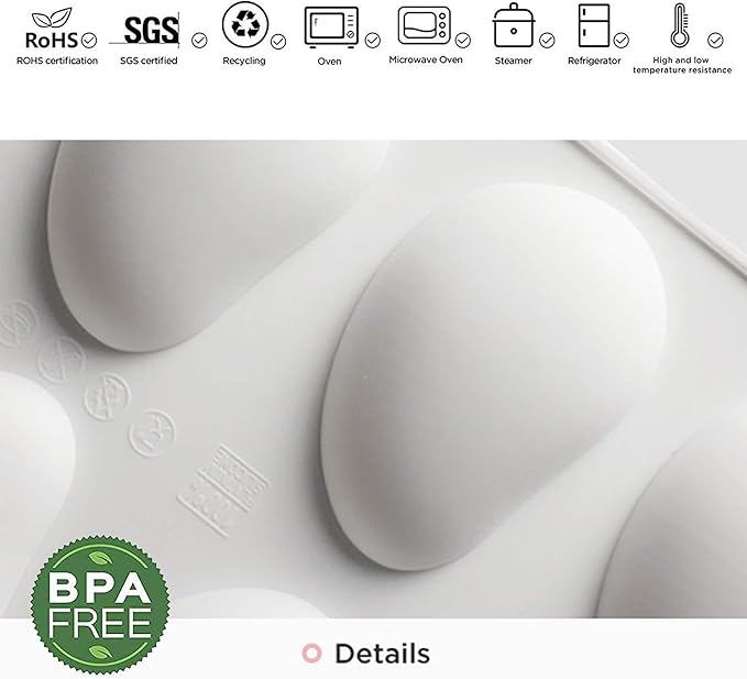 OCPO KITCHEN Mango Silicone Mold for Baking Mousse Cake, Fruit French Dessert, Pastry, Chocolate, Ice Cream, Cake Decoration Mold, 3D Mango Shape (10-Cavity)