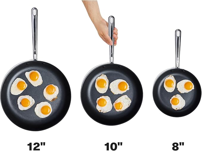 Misen Carbon Nonstick™ Frying Pan – Carbon Steel Pan, Naturally Nonstick No-Coating Surface, Ultra-Durable & Oven-Safe, Induction & Gas Compatible - 12 Inch