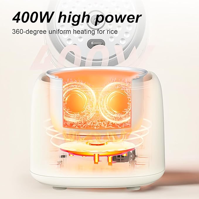 5 cup Low Suger Rice Cooker with 304 Stainless Steel Steamer Basket, 2.5L mini Small Rice Cookers, Smart Control Multifunction,Cooking & Warmer