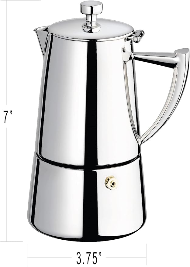 Cuisinox Roma 4-cup Stainless Steel Stovetop Moka Espresso Maker