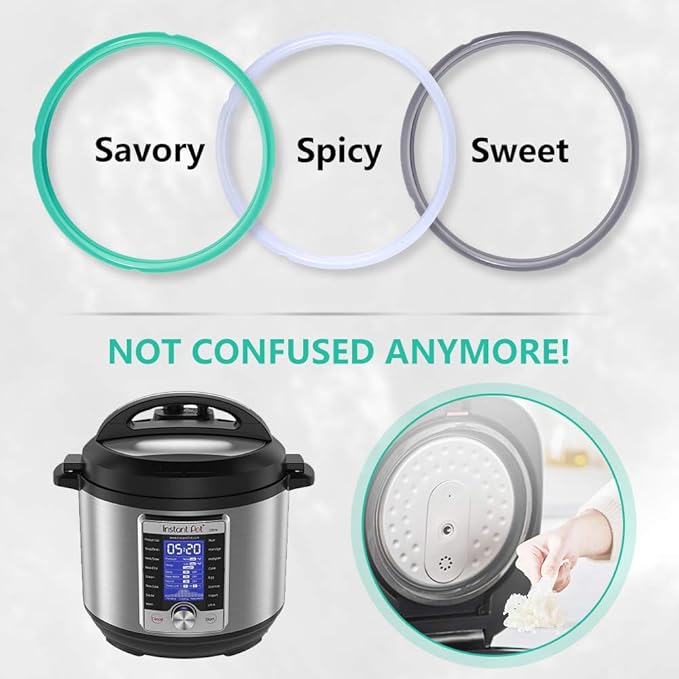 Sealing Ring for 8 Qt Instant Pot Replacement Silicone Gasket Seal for 8 Quart Instapot Pressure Cooker Accessories for Insta Pot IP DUO/LUX/ULTRA/SMART/PRO/VIVA 8QT Seal Ring - 3 Pack