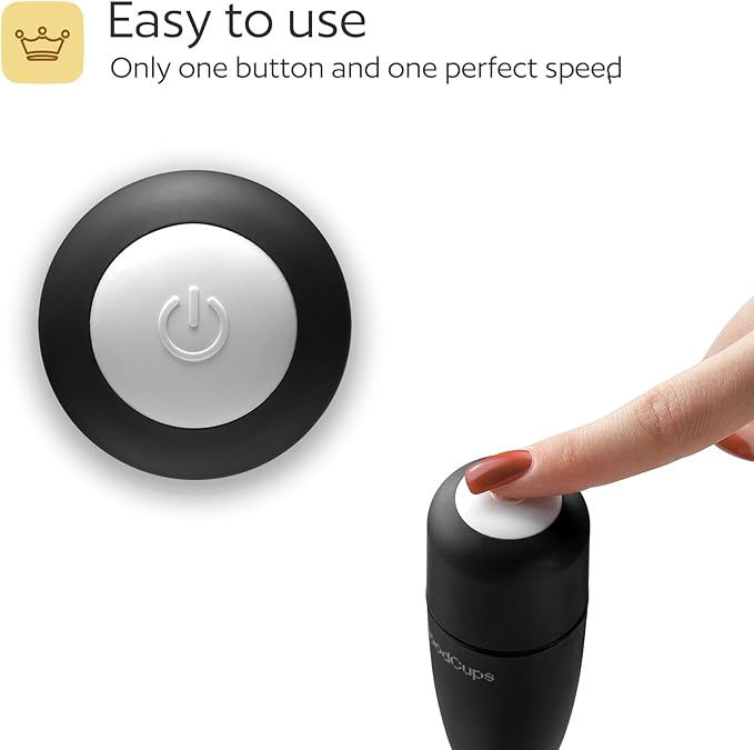 Milk Frother Handheld – Electric Foam Maker Wand with Stainless Steel Whisk – Battery Powered Mini Mixer for Coffee, Matcha, Lattes & Cappuccinos, Black