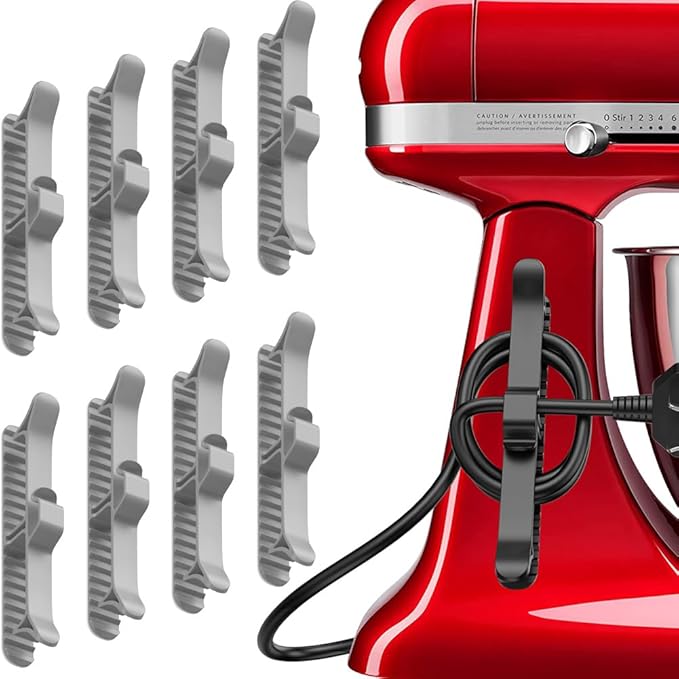 Cord Organizer | Organization and Storage for Kitchen Appliances,Cord Keeper,Cord Wrapper,Cord Holder for Air Fryer,Coffee Maker,Blender,Toaster-8Pcs (grey)